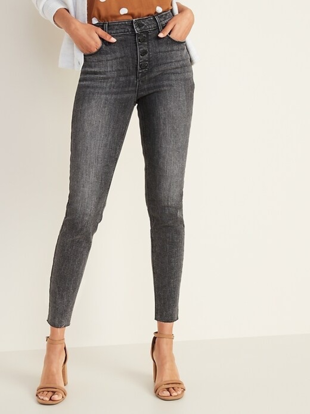 Old Navy Rockstar High Rise Super Skinny Button Fly Jeans 16